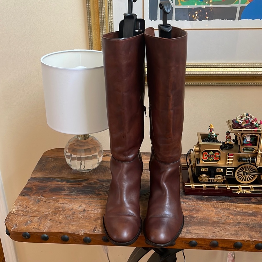 Updated pictures- Brown boots made by Coach, size 9.